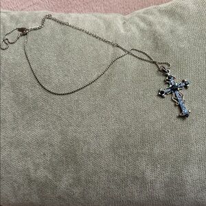 Vintage VCLM blue Cross pendant missing stone see photo